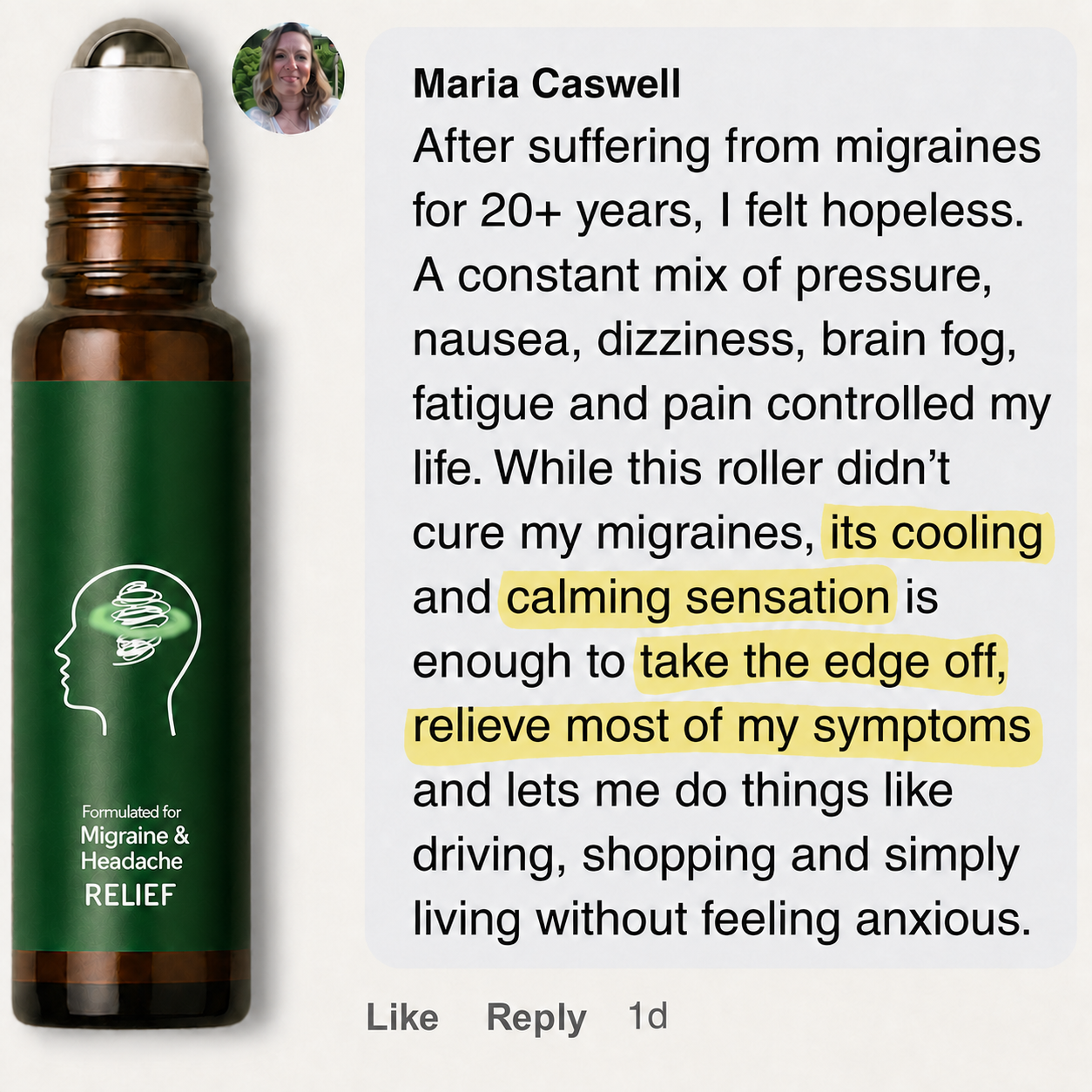 Dermvive Migraine Relief Roll-On