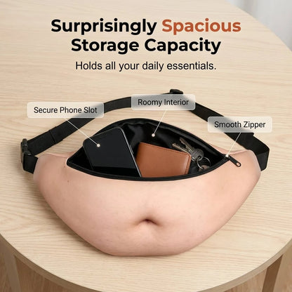 🎒Ultra-Realistic Beer Belly Fanny Pack - Funny Dad Bod Waist Bag😂