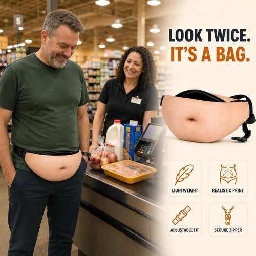 🎒Ultra-Realistic Beer Belly Fanny Pack - Funny Dad Bod Waist Bag😂