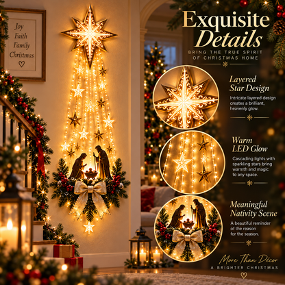 Bethlehem Star of Faith- Lighted Nativity WallDecor