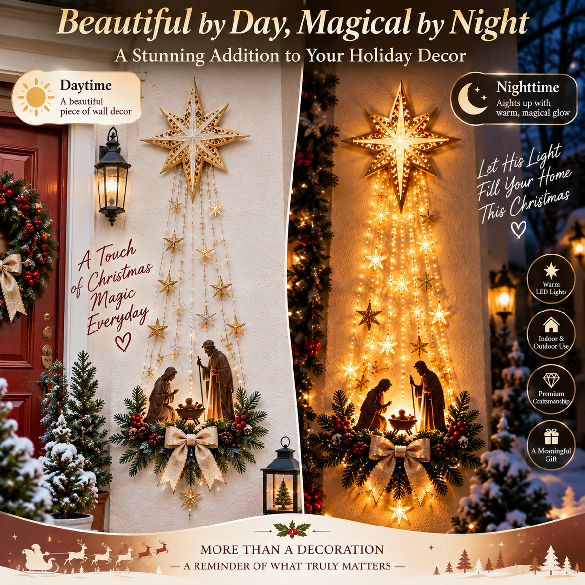 Bethlehem Star of Faith- Lighted Nativity WallDecor