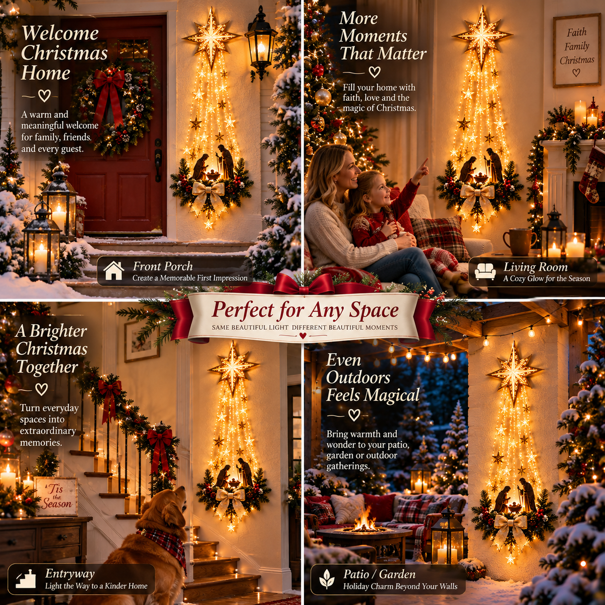 Bethlehem Star of Faith- Lighted Nativity WallDecor