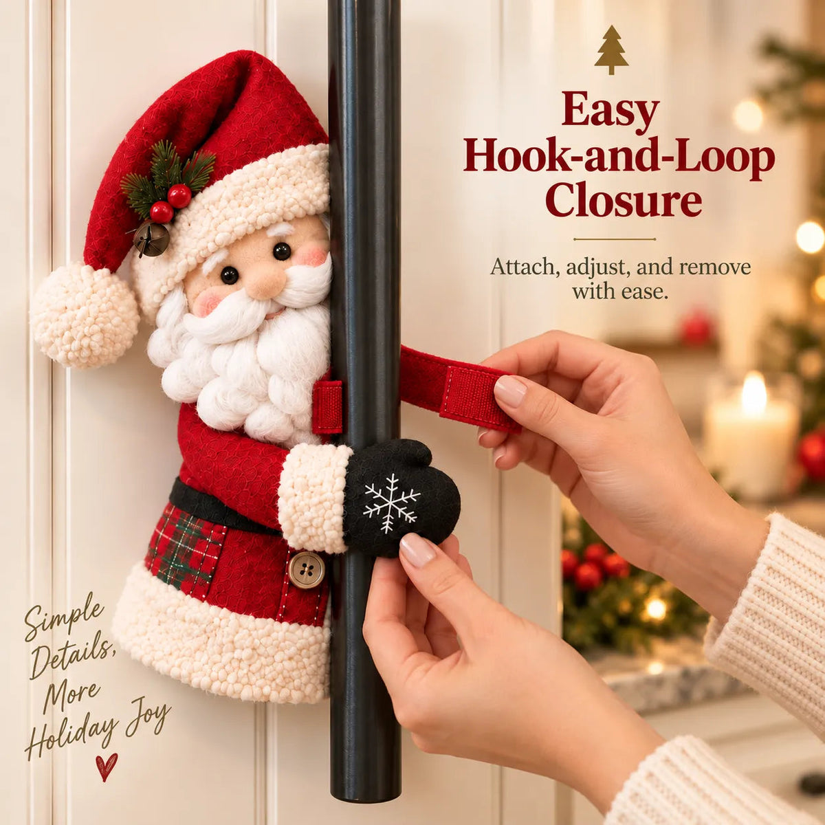 Santa & Snowman Christmas Handle Huggers Set  Festive Holiday Decor for Fridge & Cabinet Handles