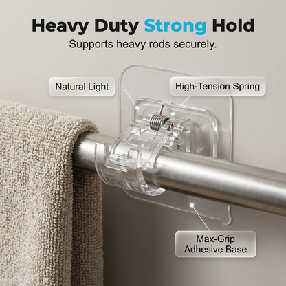 ✨ No-Drill Invisible Curtain Rod Holders – Strong, Waterproof & Easy to Install 🏠