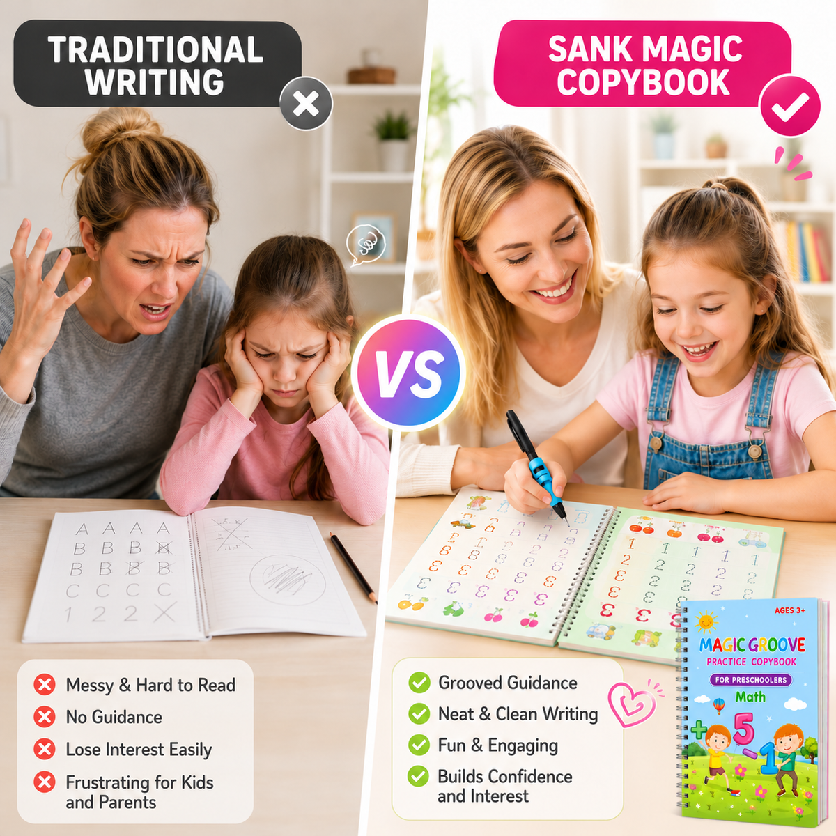 📚MagicBook | Kids Practice Copybook Set (4Pcs/Set)