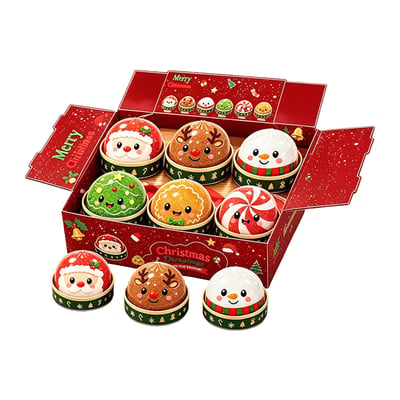 Squeeze Your Stress Away. 6-Piece Winter Squishy Collection.